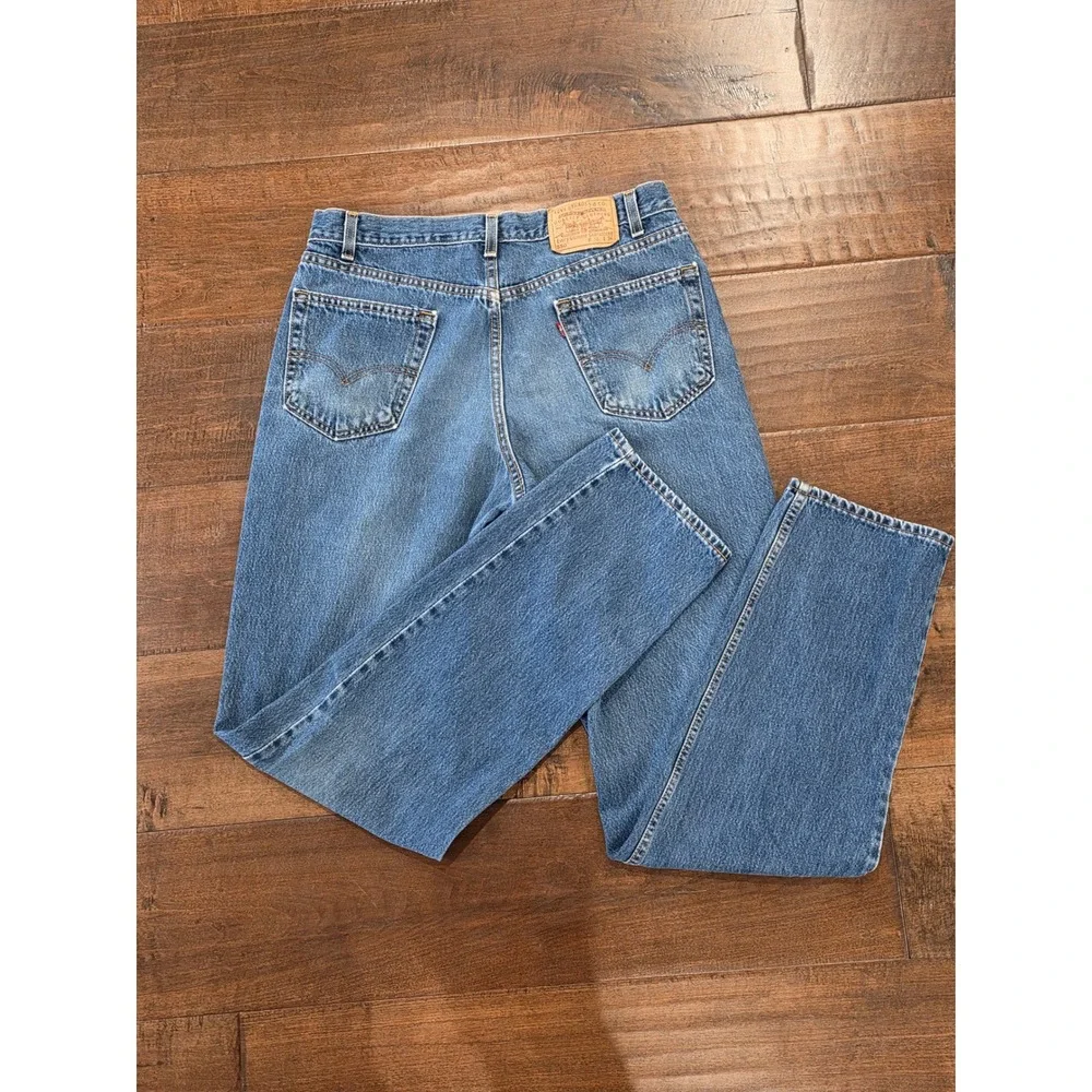VTG 90's Western Ranch Levis 550 Relaxed Fit Jeans 36x36 Blue Denim Made in USA